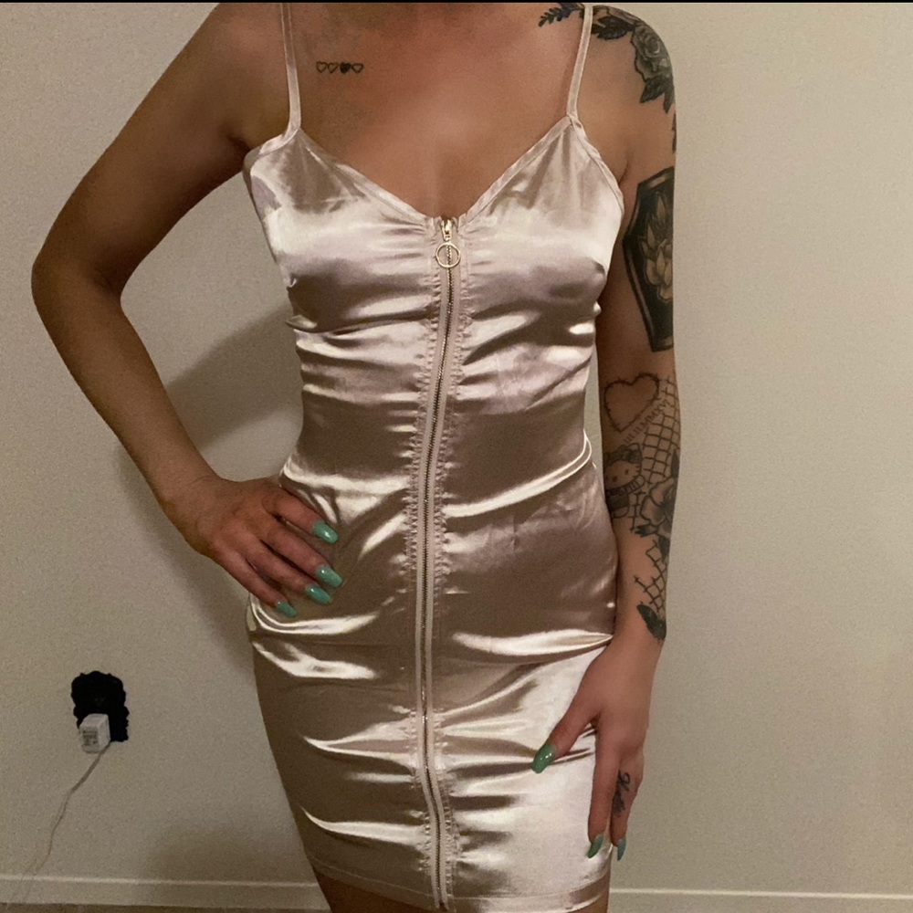 Pretty little thing gold dress
